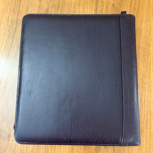 Franklin Quest Planner Brown Reddish Pebbled Leather Full Zip Large - Picture 2 of 16